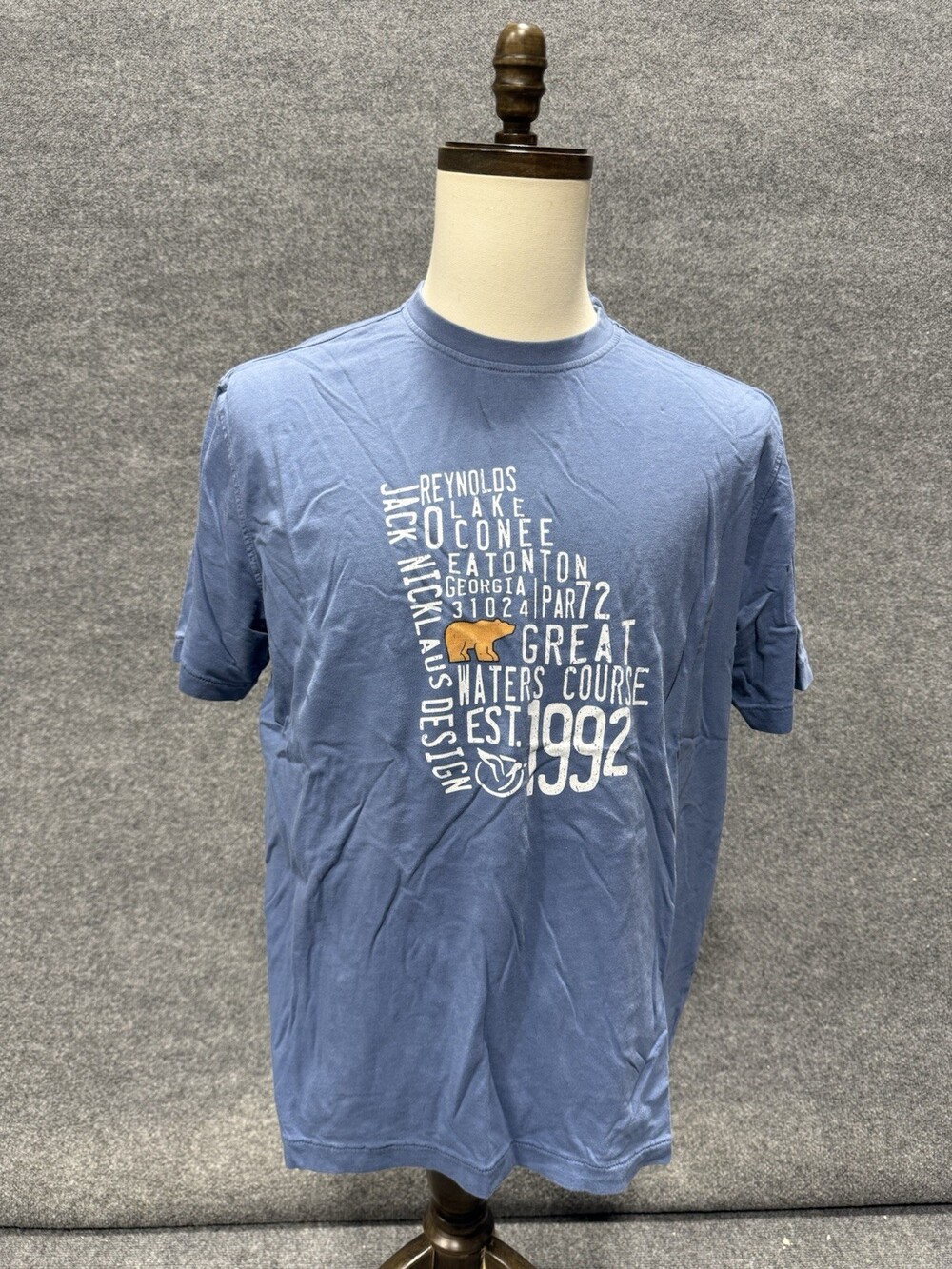 Great Waters Golf Course Reynolds Lake Oconee Georgia Graphic T Shirt Blue XL